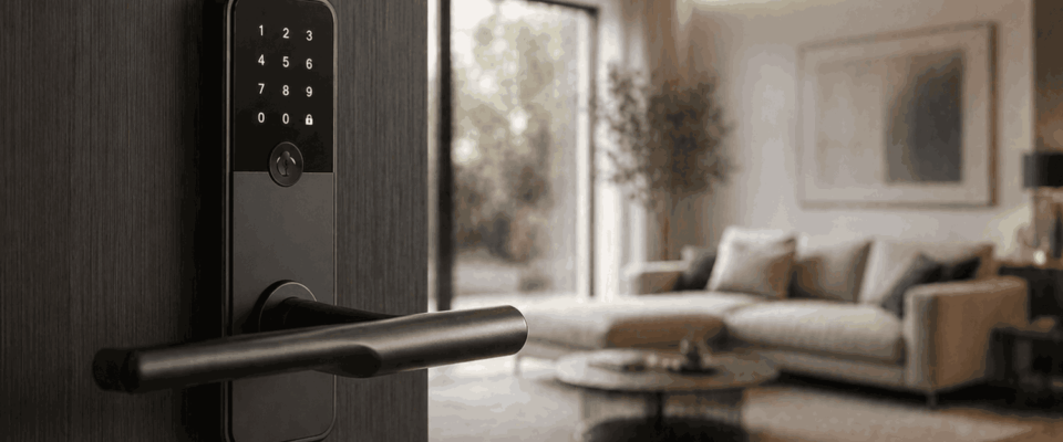 Puerta con cerradura inteligente